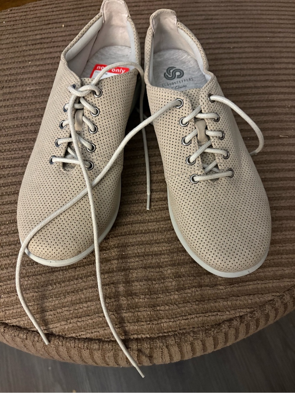Clarks Perforated Lace-Up Flats, Sand Textile, Sillian Tino.